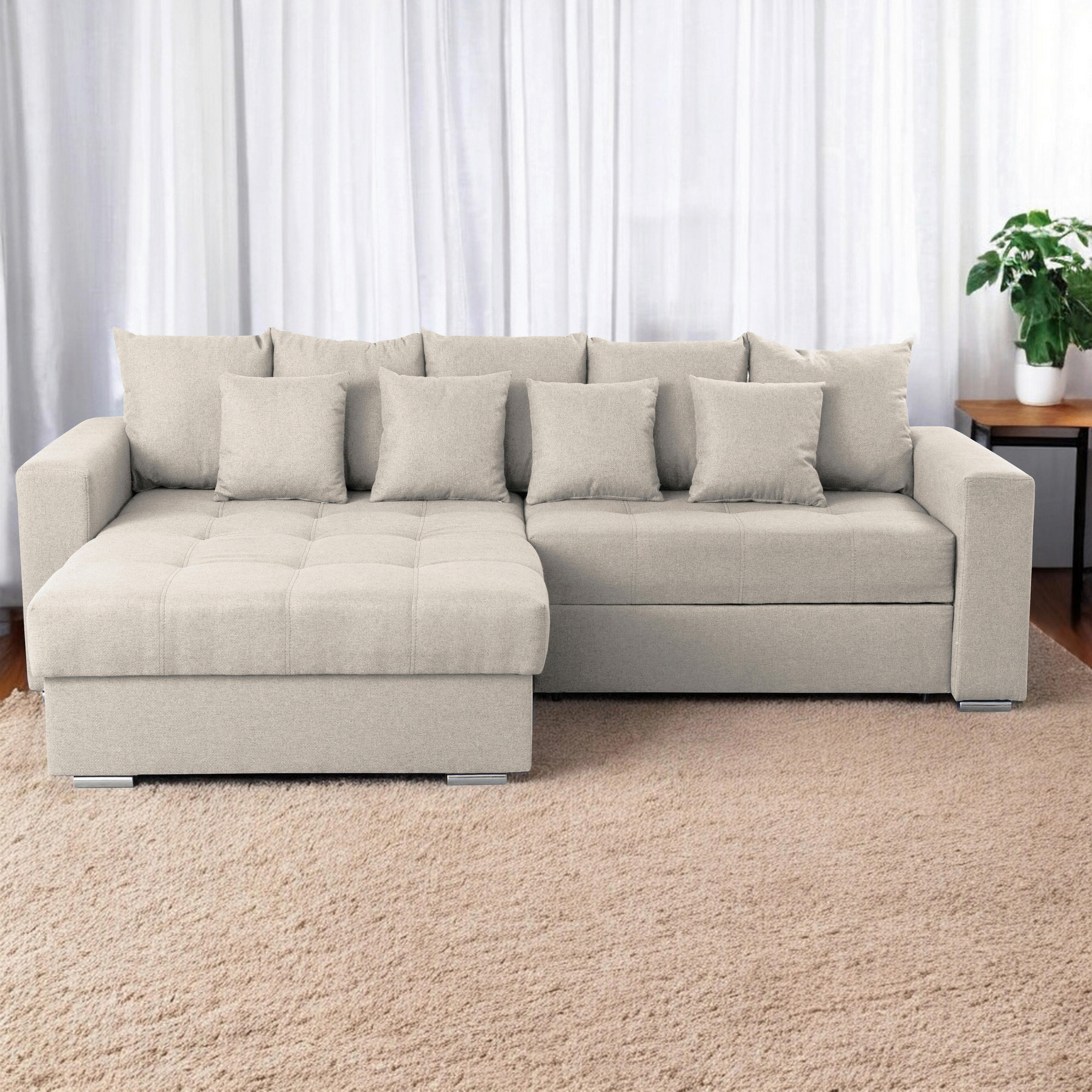 COLțAR textil bej  - argintiu/bej, Design, plastic/textil (165/265cm) - Carryhome