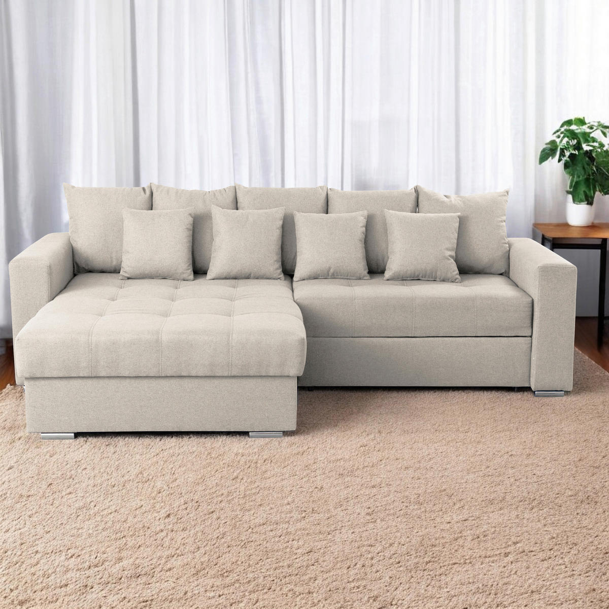 COLțAR textil bej  - argintiu/bej, Design, plastic/textil (165/265cm) - Carryhome