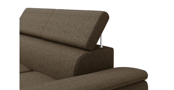 ECKSOFA  in Flachgewebe Braun  - Schwarz/Braun, KONVENTIONELL, Kunststoff/Textil (220/266cm) - Carryhome