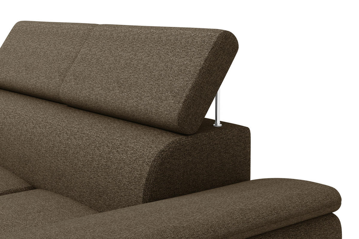 ECKSOFA Braun Flachgewebe  - Schwarz/Braun, KONVENTIONELL, Kunststoff/Textil (220/266cm) - Carryhome