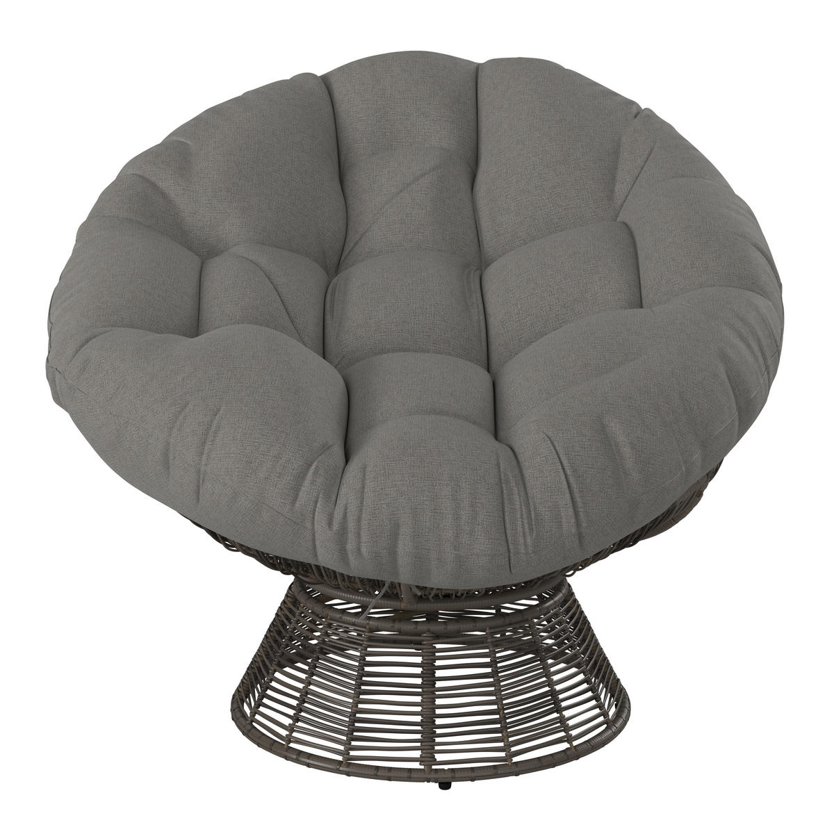 Papasansessel 95/84/77 cm  - Braun/Grau, KONVENTIONELL, Kunststoff/Metall (95/84/77cm) - Ambia Garden