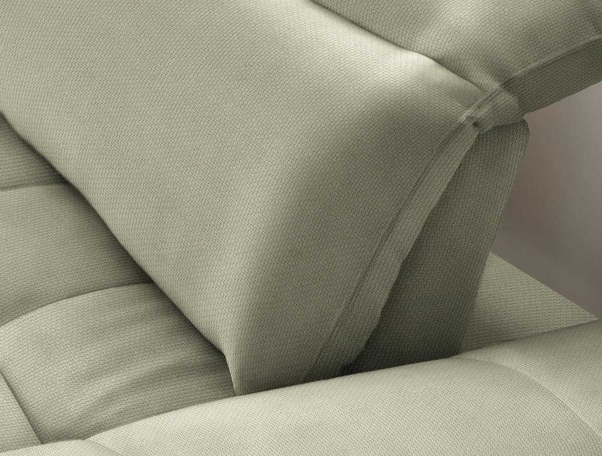 ECKSOFA in Webstoff Salbeigrün  - Salbeigrün/Schwarz, Design, Textil/Metall (179-202/288cm) - Stylife
