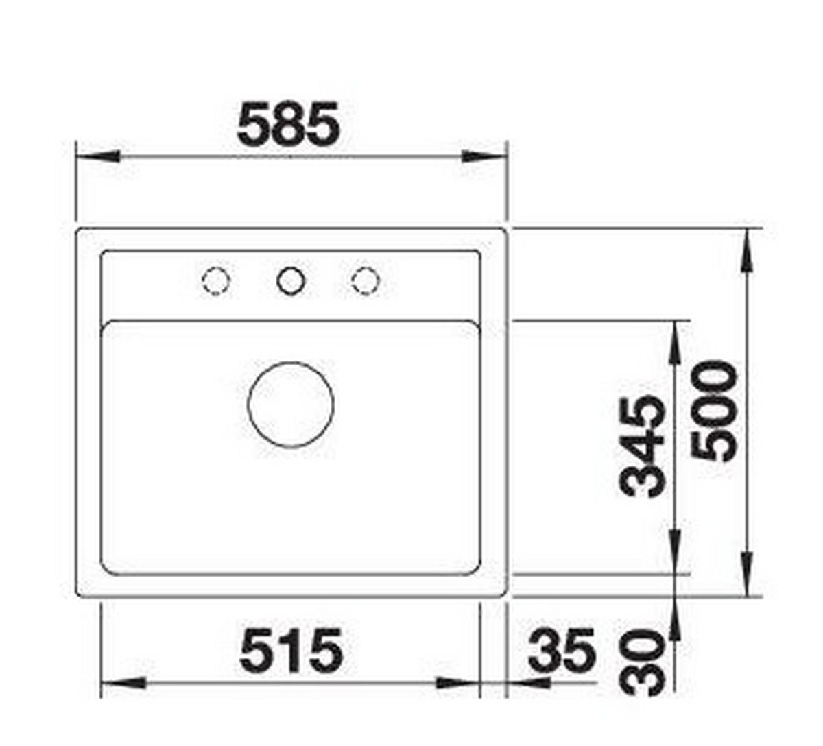 SPÜLE 523332  - Anthrazit, Basics, Stein (58,5/19/50cm) - Blanco