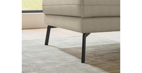 ECKSOFA  in Flachgewebe Beige  175-224/255-365 cm  - Beige/Schwarz, Design, Textil/Metall (175-224/255-365cm) - Dieter Knoll