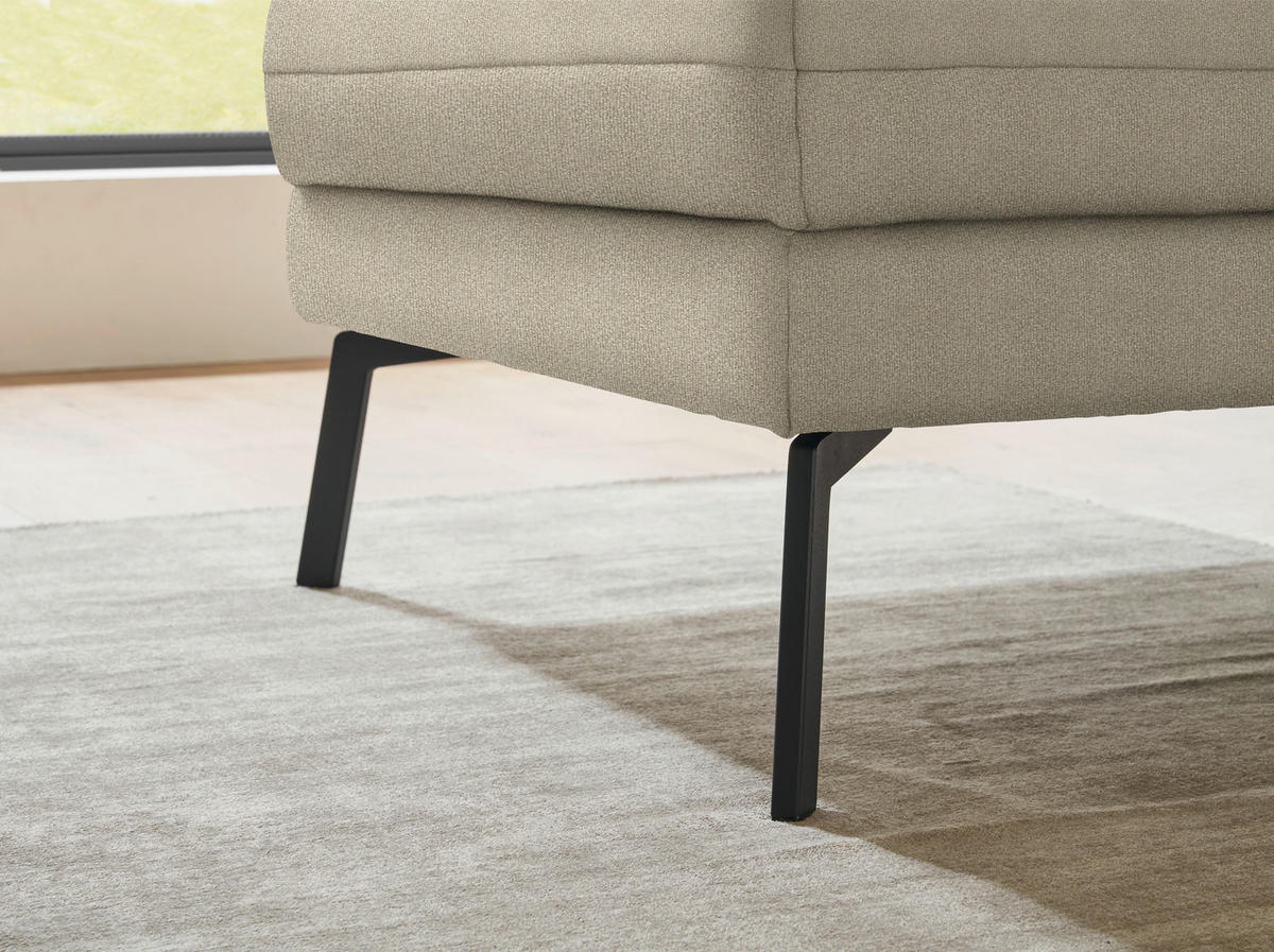 ECKSOFA  in Flachgewebe Beige  175-224/255-365 cm  - Beige/Schwarz, Design, Textil/Metall (175-224/255-365cm) - Dieter Knoll