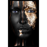 BILD Frauen  - Goldfarben/Schwarz, Design, Holz/Kunststoff (90/135cm)