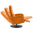 RELAXSESSEL in Leder Orange  - Schwarz/Orange, Design, Leder/Metall (76/108/86cm) - Dieter Knoll