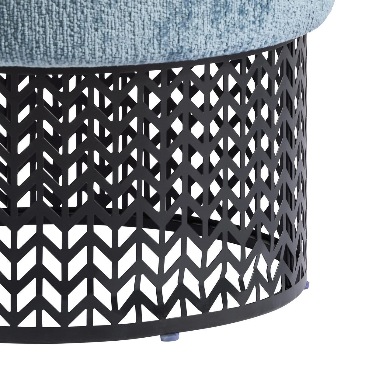 TABURET, kov, textil, kompozitní dřevo, 40/44/40 cm - modrá, Design, kov/kompozitní dřevo (40/44/40cm) - MID.YOU