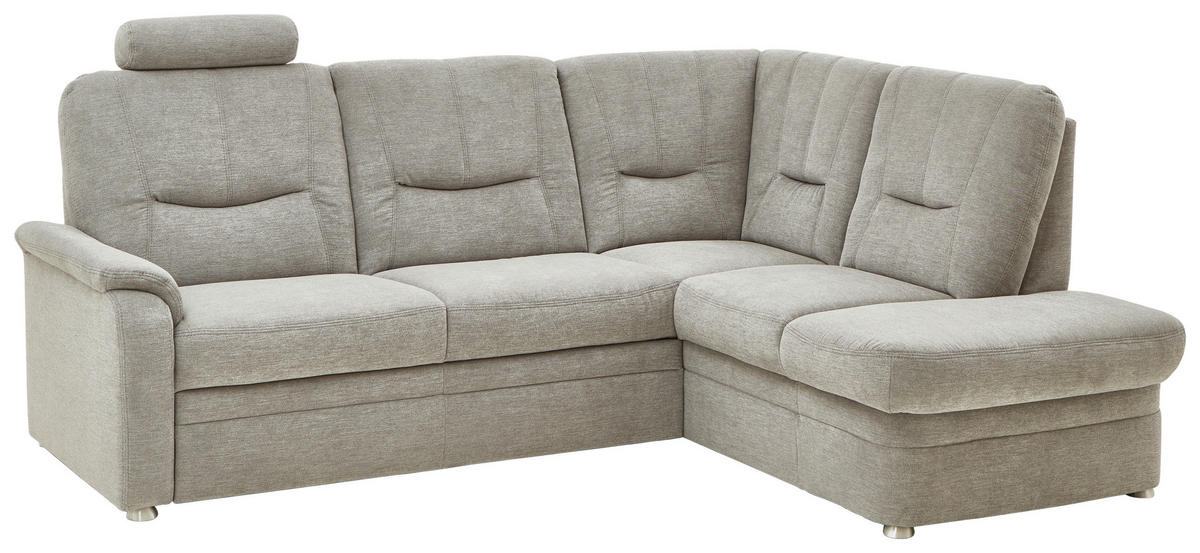 ECKSOFA Grau Chenille  - Schwarz/Grau, KONVENTIONELL, Kunststoff/Textil (235/185cm) - Beldomo Comfort