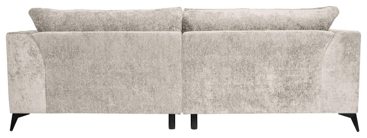 BIGSOFA Chenille Creme  - Creme/Schwarz, Design, Textil/Metall (250/90/120cm) - home24