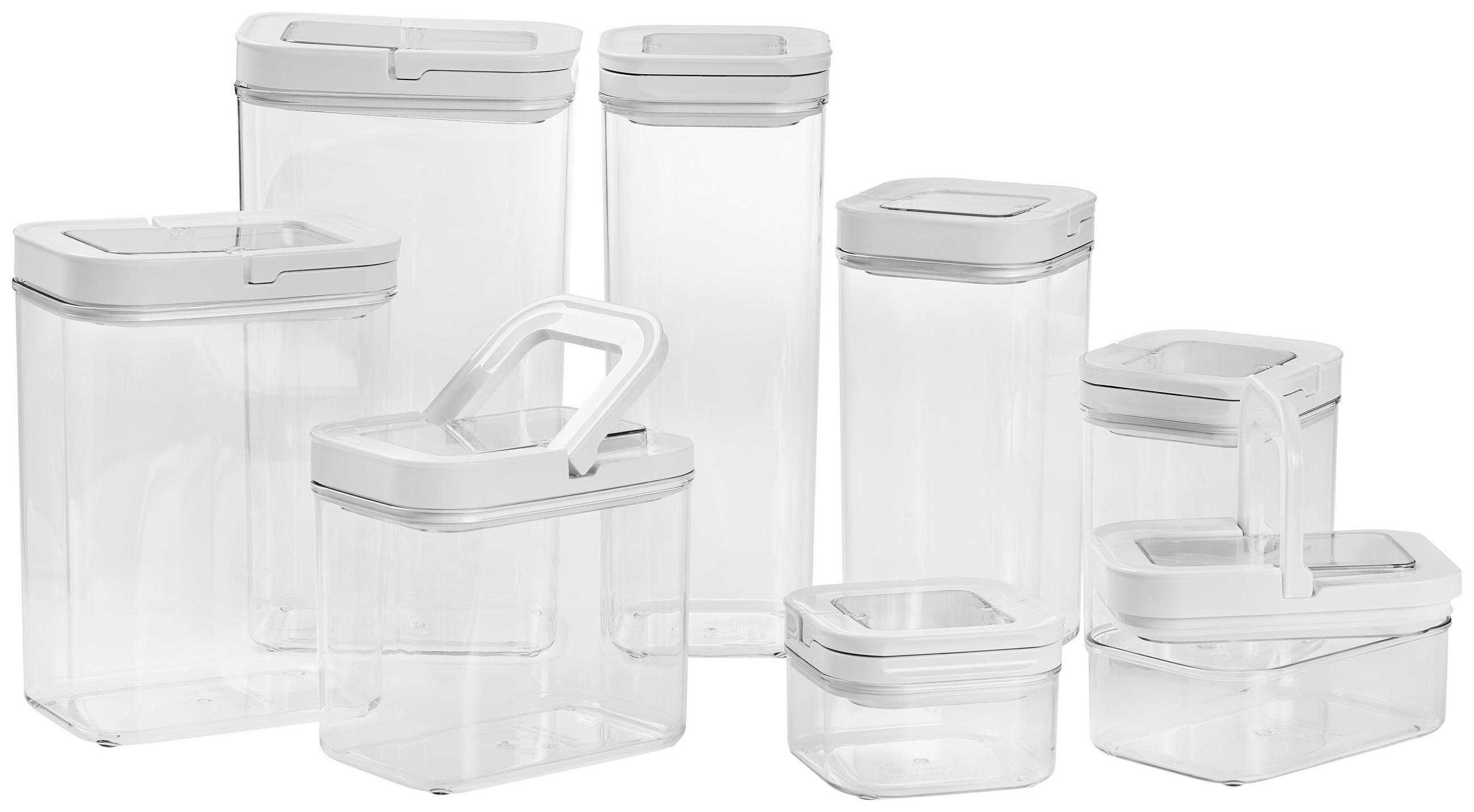 SADA DÓZ NA POTRAVINY - bílá/čiré, Basics, plast - Homeware Profession.