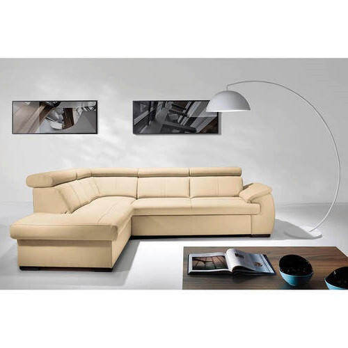 ECKSOFA Beige Echtleder  - Wengefarben/Beige, Design, Leder/Holz (211/265cm) - Livetastic