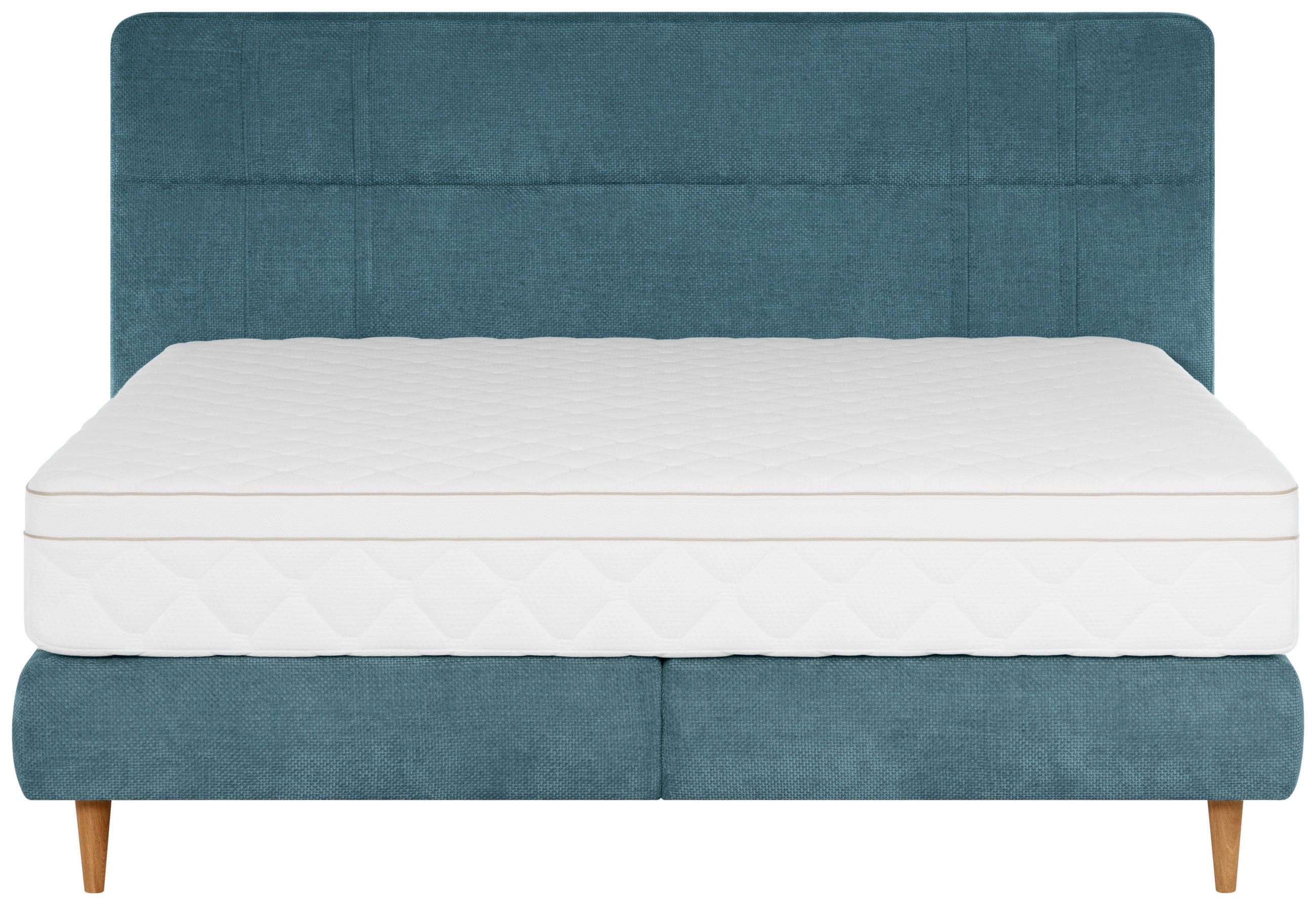 BOXSPRINGBETT 180/200 cm  in Blau  - Blau/Eichefarben, MODERN, Holz/Textil (180/200cm) - Welnova