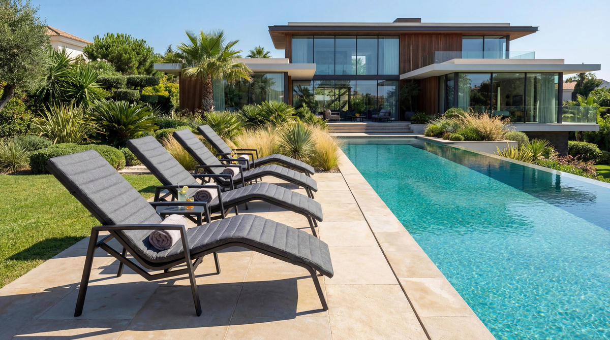 GARTENLIEGE  - Anthrazit, Basics, Textil/Metall (180/55/69cm) - Tierra Outdoor