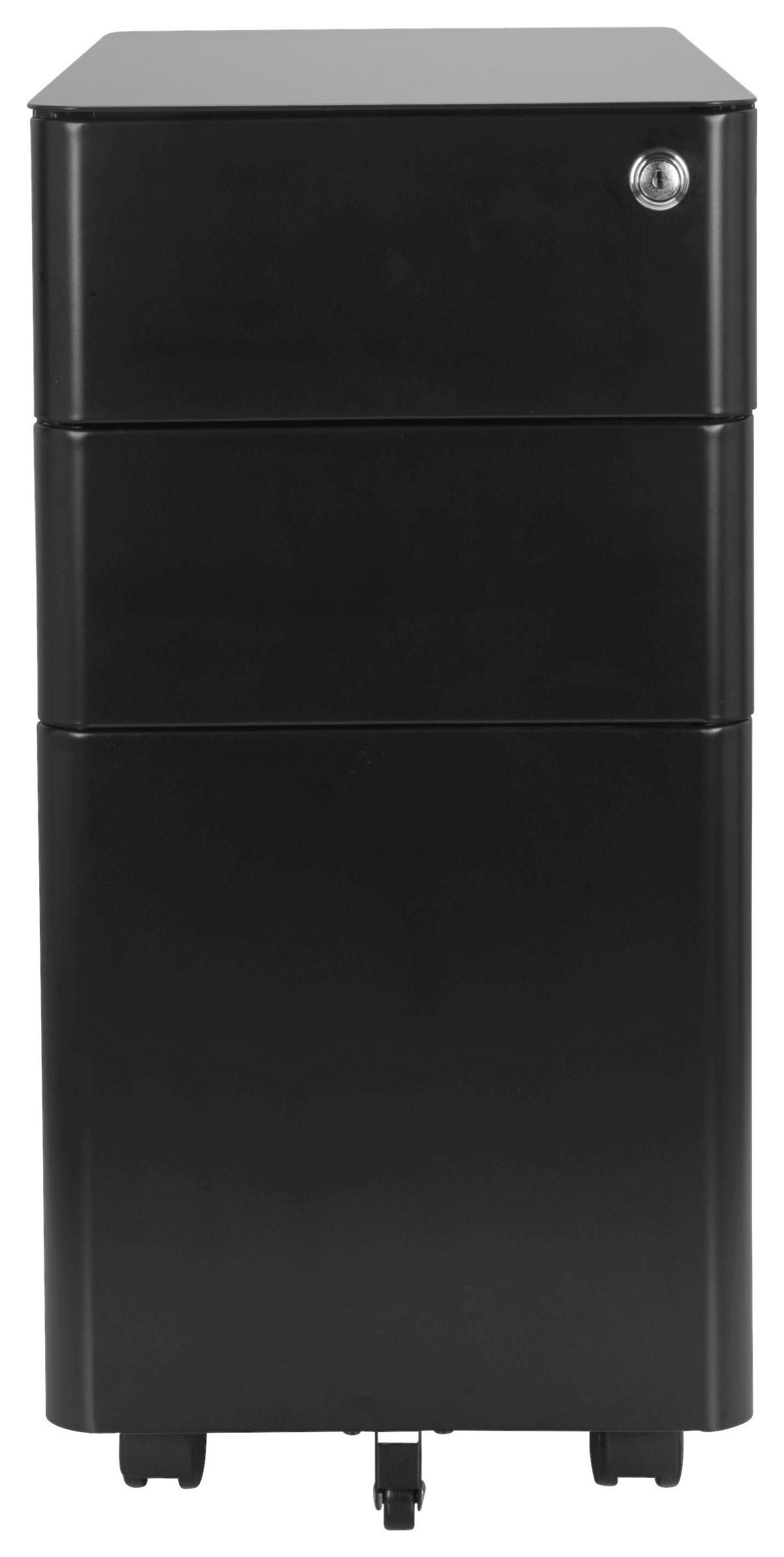 ROLLCONTAINER Schwarz  - Schwarz, MODERN, Kunststoff/Metall (30/59/50cm) - MID.YOU
