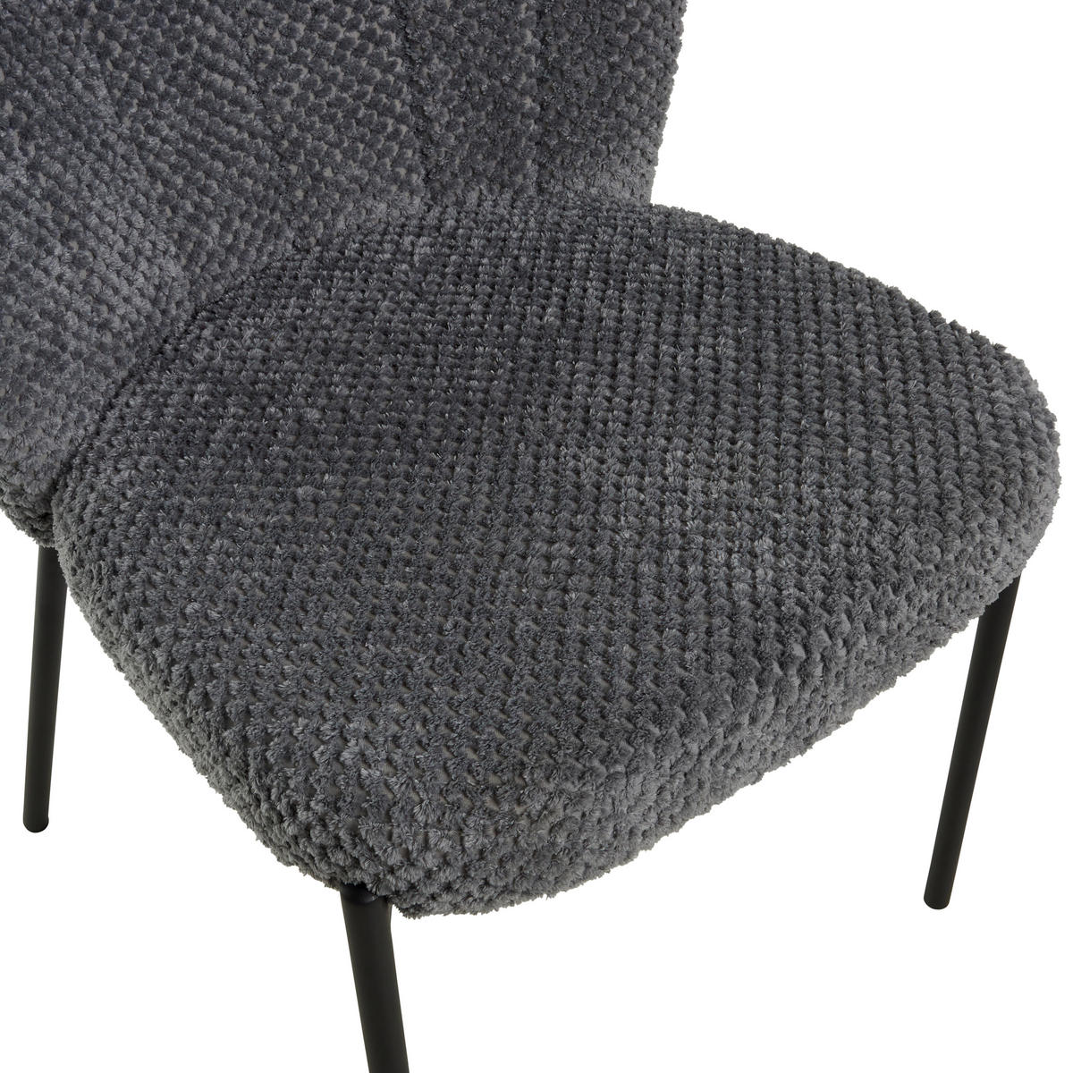 STUHL Struktur Grau Pappel Sperrholz  - Schwarz/Grau, LIFESTYLE, Holz/Textil (55/79/59cm) - Livetastic