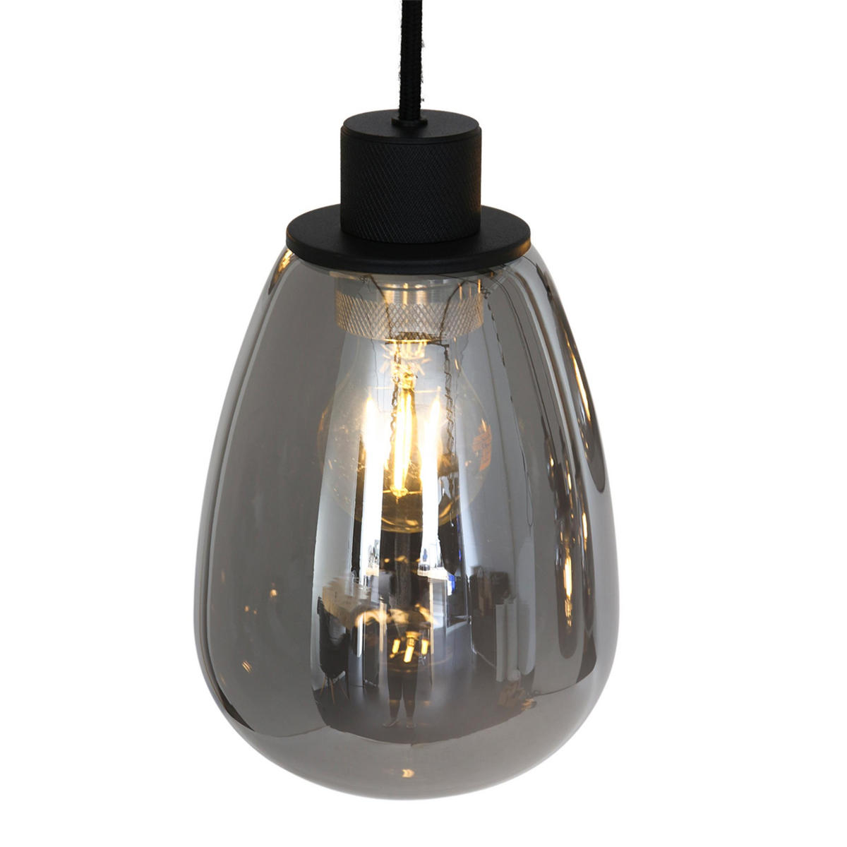 PENDELLEUCHTE  30/20-180/145 cm   - Schwarz, Trend, Glas/Metall (30/20-180/145cm)