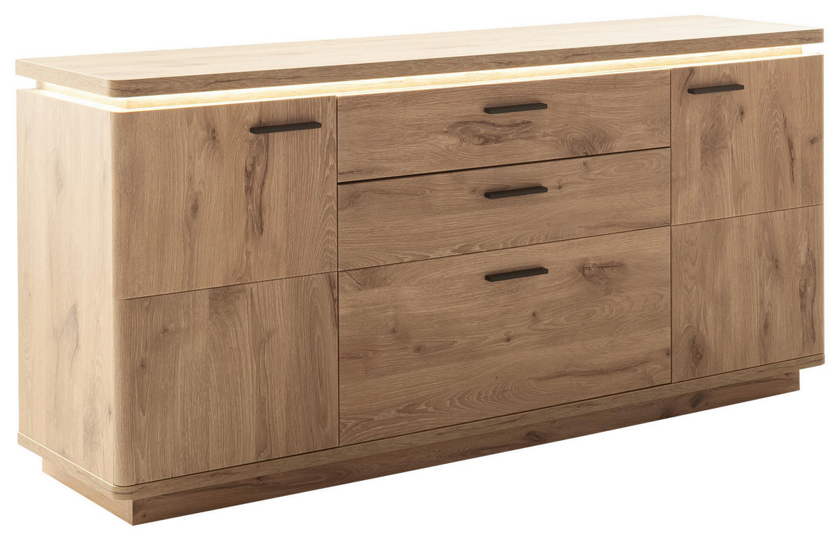 SIDEBOARD  in 170/81/44 cm  - Eichefarben/Anthrazit, KONVENTIONELL, Holzwerkstoff/Metall (170/81/44cm) - Cantus