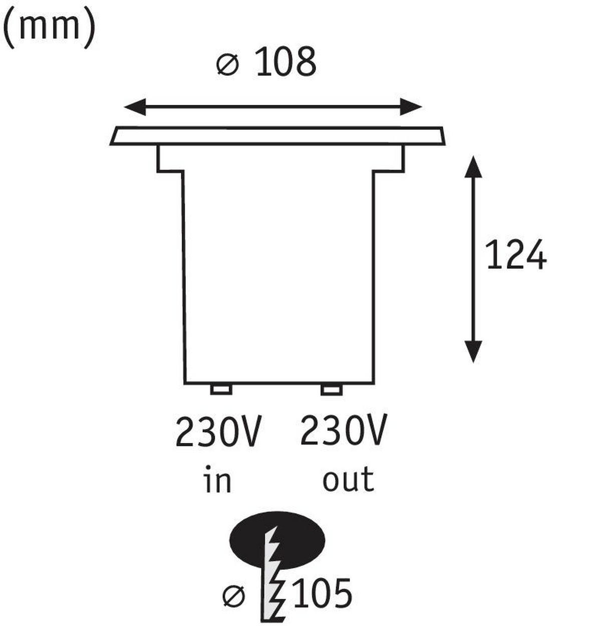 LED-AUßENLEUCHTE 10,8 cm  - Edelstahlfarben, Basics, Metall (10,8cm) - Paulmann