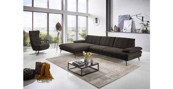 ECKSOFA in Chenille Fango 180/310 cm - Fango/Schwarz, Design, Textil/Metall (180/310cm) - Dieter Knoll