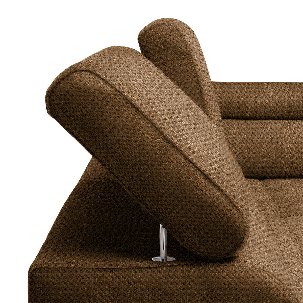 HÖRNSOFFA i chenille, vävt tyg rostfärgad  - svart/rostfärgad, Modern, textil/plast (283/106cm) - MID.YOU