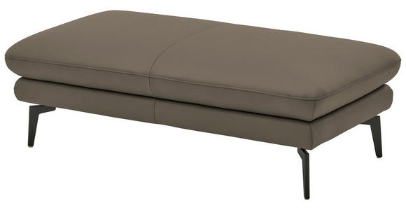 3-SITZER-SOFA in Leder Greige - Greige/Schwarz, Design, Leder/Metall (222/86/104cm) - Dieter Knoll
