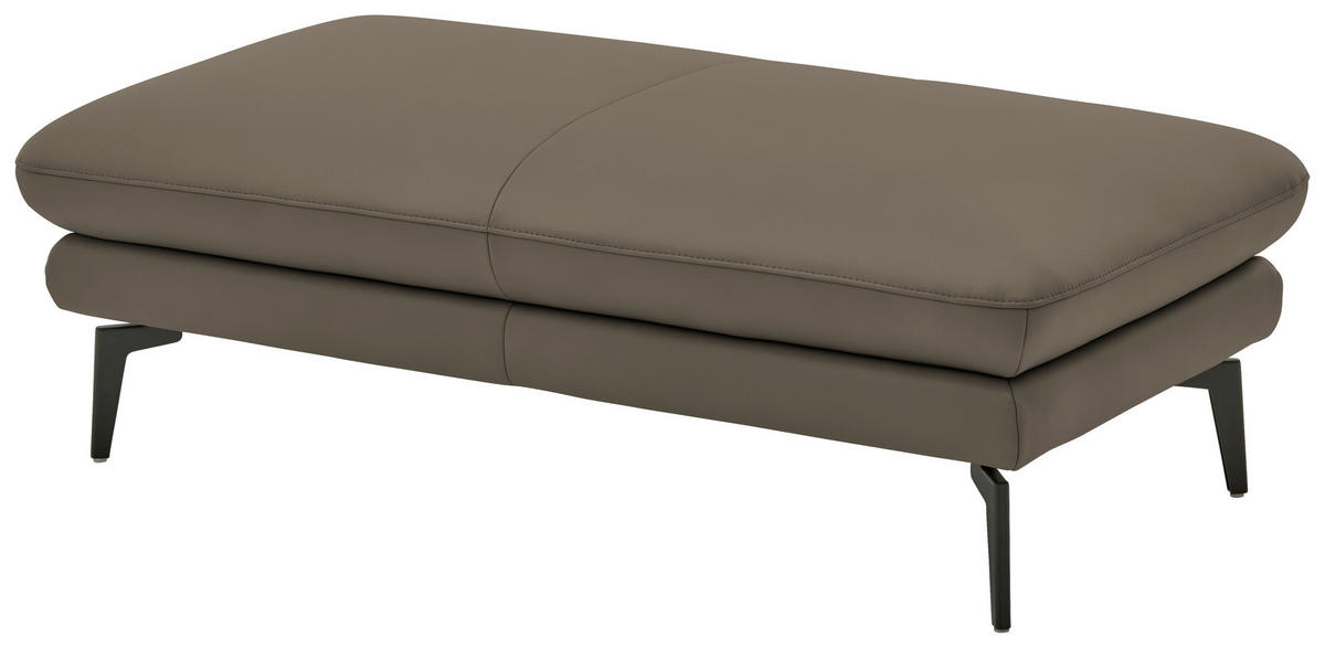 3-SITZER-SOFA in Leder Greige  - Greige/Schwarz, Design, Leder/Metall (222/86/104cm) - Dieter Knoll