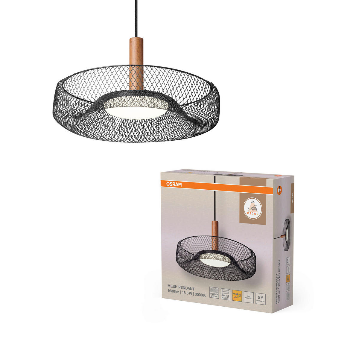 LED-HÄNGELEUCHTE 40/120 cm  - Schwarz, Basics, Holz/Kunststoff (40/120cm) - Osram