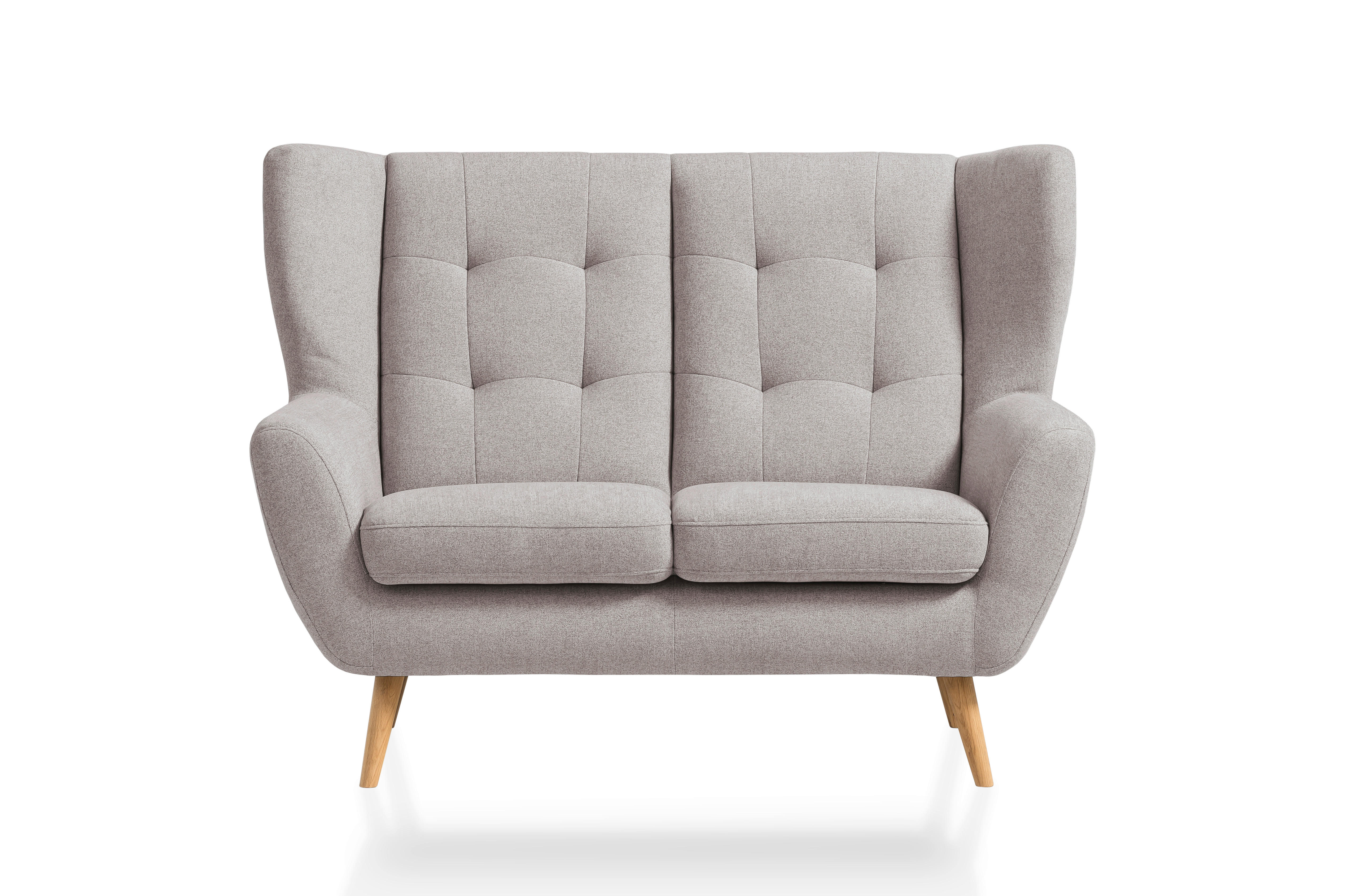 DVOUMÍSTNÁ POHOVKA, dřevo, textil, kompozitní dřevo, béžová - barvy dubu/béžová, Design, dřevo/kompozitní dřevo (140/102/90cm) - Niels Andersson