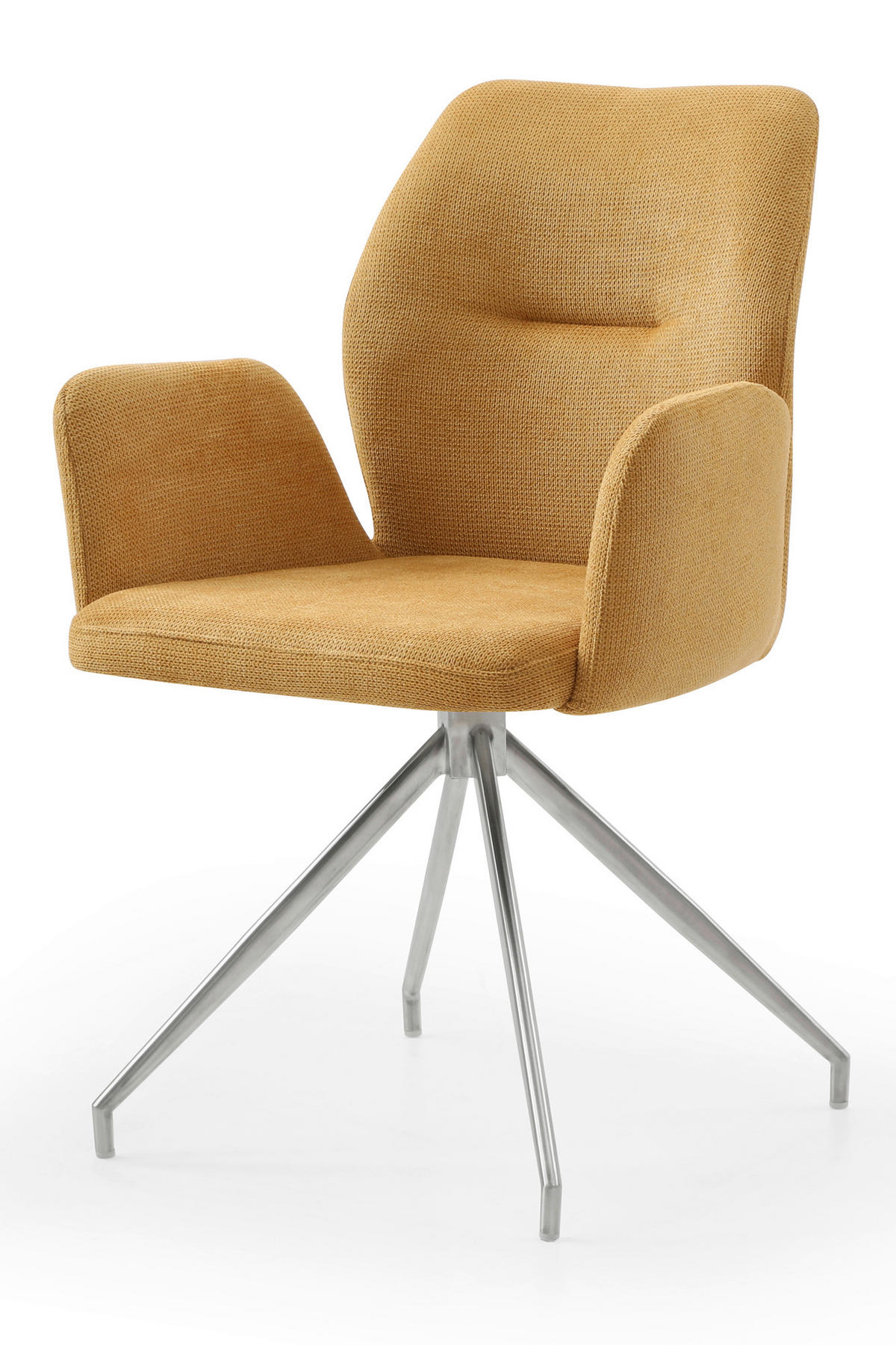 OTOČNÁ STOLIČKA, štruktúra, žltá - žltá/strieborná, Modern, kov/textil (60/89/62cm) - Livetastic