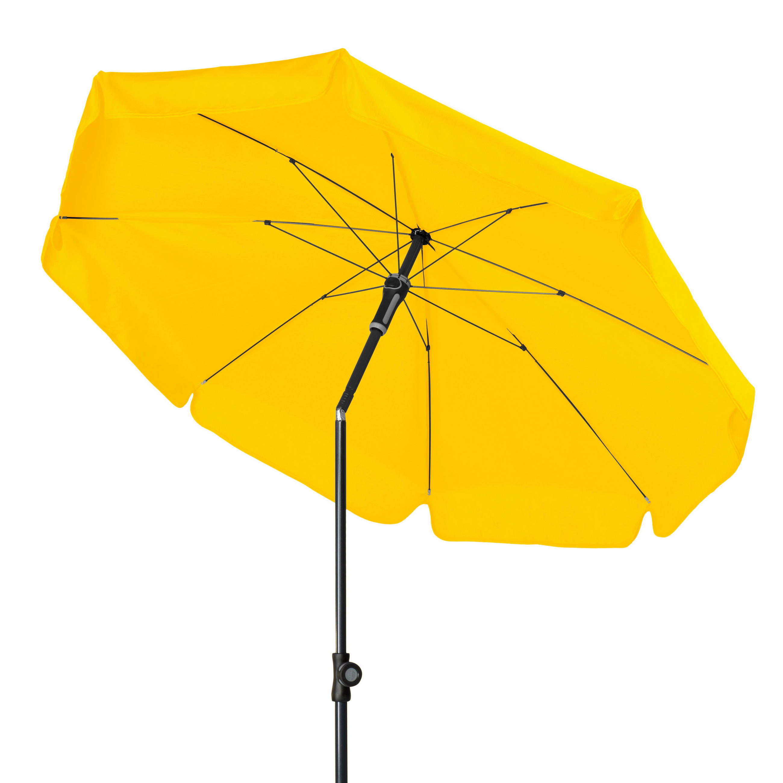 SONNENSCHIRM 150 cm Anthrazit, Gelb  - Anthrazit/Gelb, Basics, Textil/Metall (150cm) - Doppler