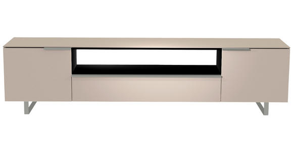 LOWBOARD Alufarben, Sandfarben  - Sandfarben/Alufarben, Design, Glas/Holzwerkstoff (210/51/45cm) - Moderano