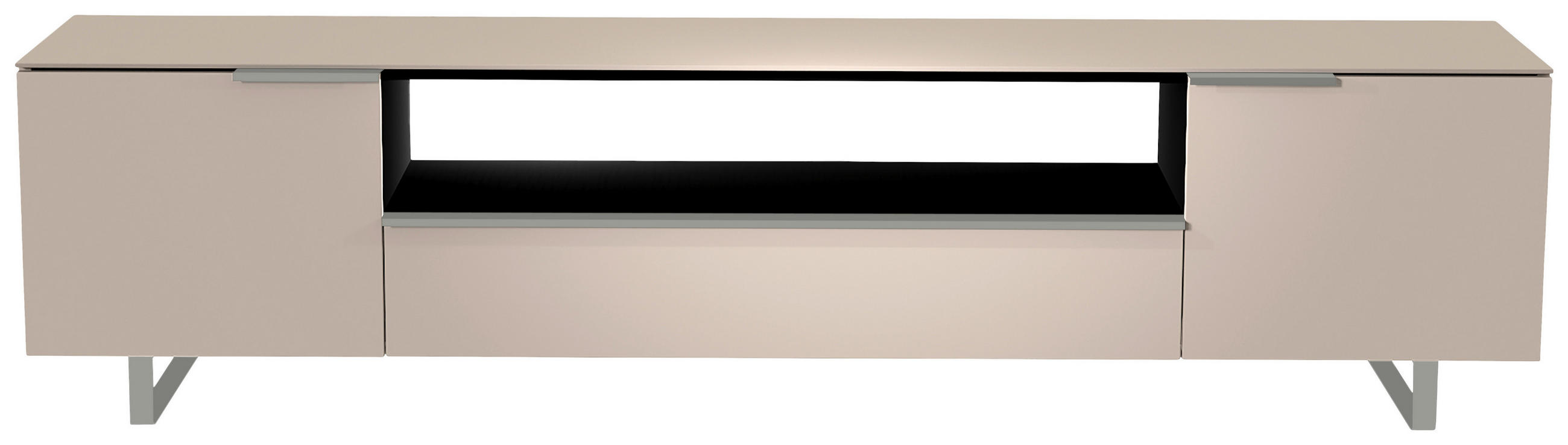 LOWBOARD  in 210/51/45 cm  - Sandfarben/Alufarben, Design, Glas/Holzwerkstoff (210/51/45cm) - Moderano