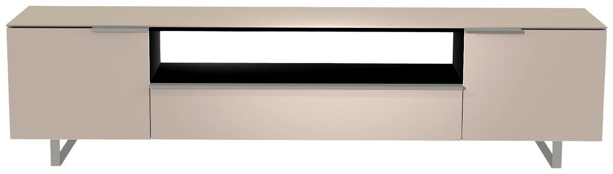 LOWBOARD Alufarben, Sandfarben  210/51/45 cm  - Sandfarben/Alufarben, Design, Glas/Holzwerkstoff (210/51/45cm) - Moderano