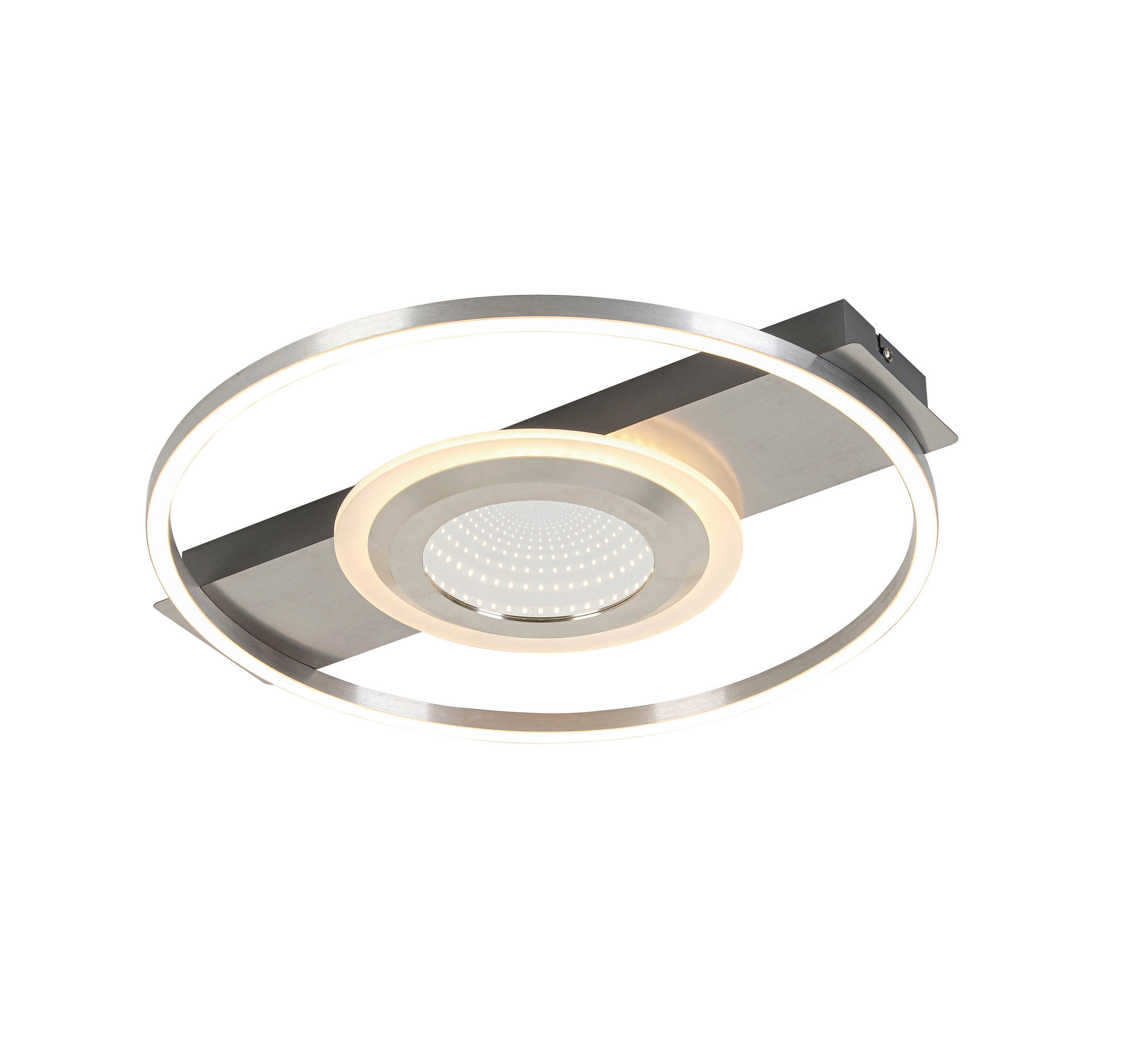 LED-DECKENLEUCHTE 42/40/6 cm   - Grau/Nickelfarben, Trend, Kunststoff/Metall (42/40/6cm) - Novel