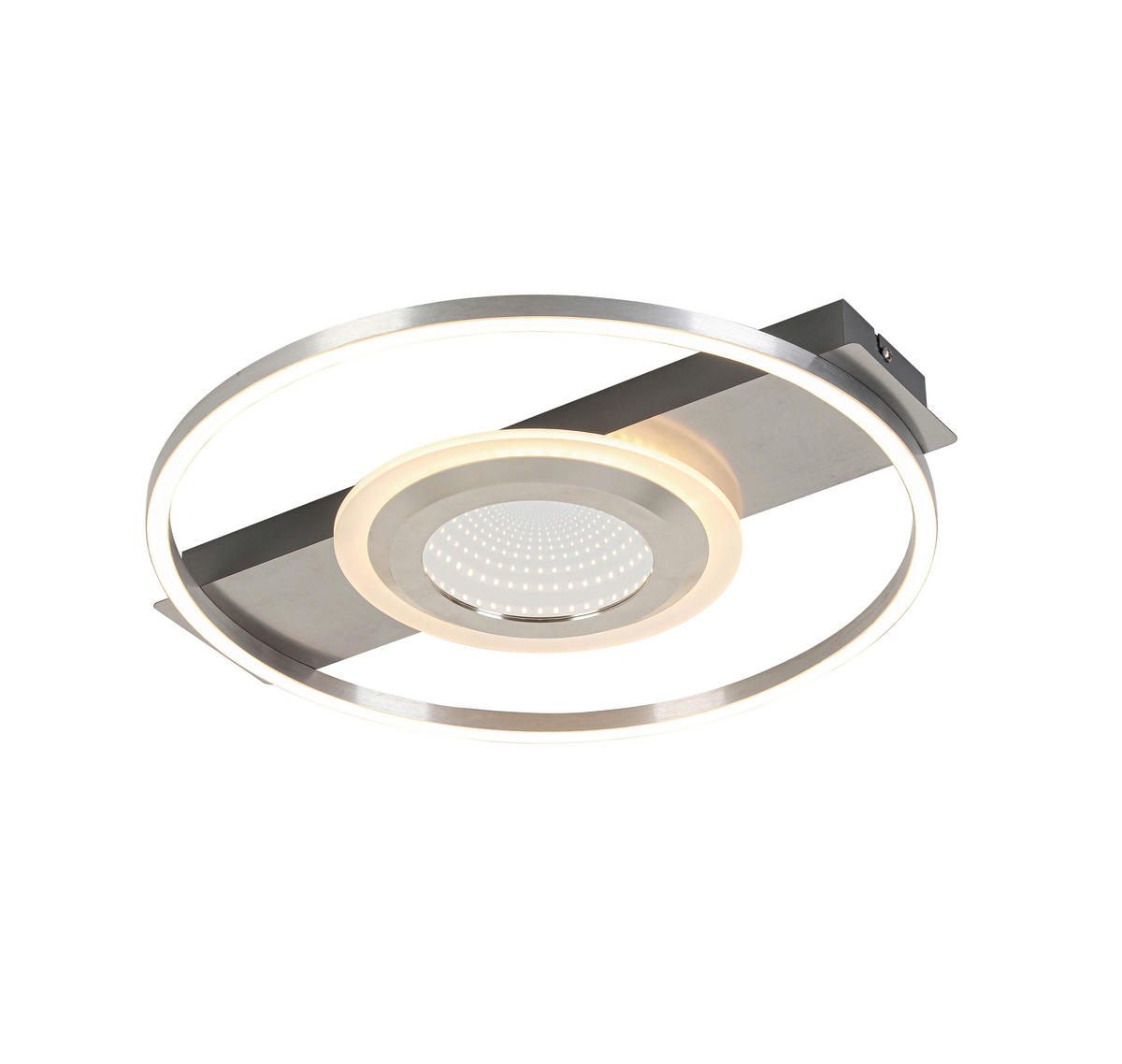 LED-DECKENLEUCHTE 42/40/6 cm   - Grau/Nickelfarben, Trend, Kunststoff/Metall (42/40/6cm) - Novel