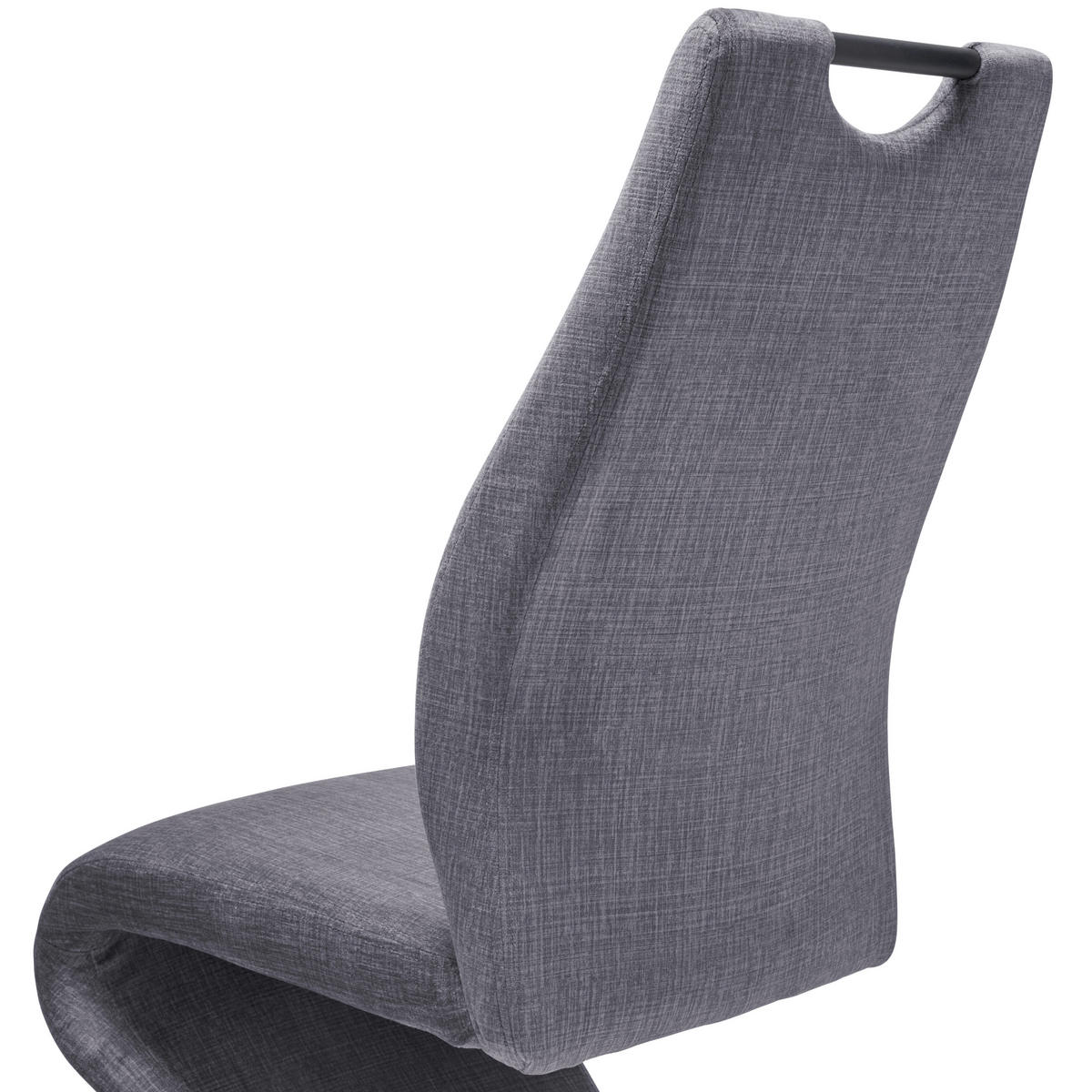 SCHWINGSTUHL  in Eisen Webstoff  - Schwarz/Grau, LIFESTYLE, Textil/Metall (44/105/65cm) - MID.YOU