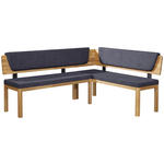 ECKBANK 208/171 cm Webstoff Blau, Eichefarben Eiche vollmassiv   - Blau/Eichefarben, KONVENTIONELL, Holz/Textil (208/171cm) - Linea Natura
