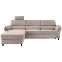 ECKSOFA in Mikrofaser Beige  - Beige/Schwarz, Modern, Holz/Textil (176/279cm) - Livetastic