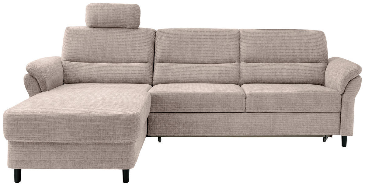 ECKSOFA in Mikrofaser Beige  - Beige/Schwarz, Modern, Holz/Textil (176/279cm) - Livetastic