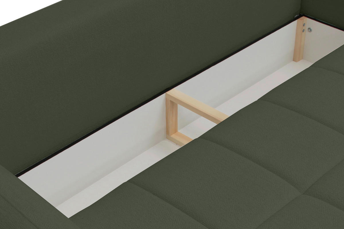 SCHLAFSOFA in Grün  - Schwarz/Grün, Design, Holz/Textil (245/90/117cm) - MID.YOU