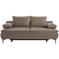 BOXSPRINGSOFA in Webstoff Hellbraun  - Hellbraun/Schwarz, Konventionell, Textil/Metall (204/93/100cm) - Livetastic
