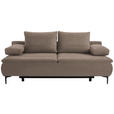 BOXSPRINGSOFA Webstoff Hellbraun  - Hellbraun/Schwarz, KONVENTIONELL, Textil/Metall (204/93/100cm) - Novel