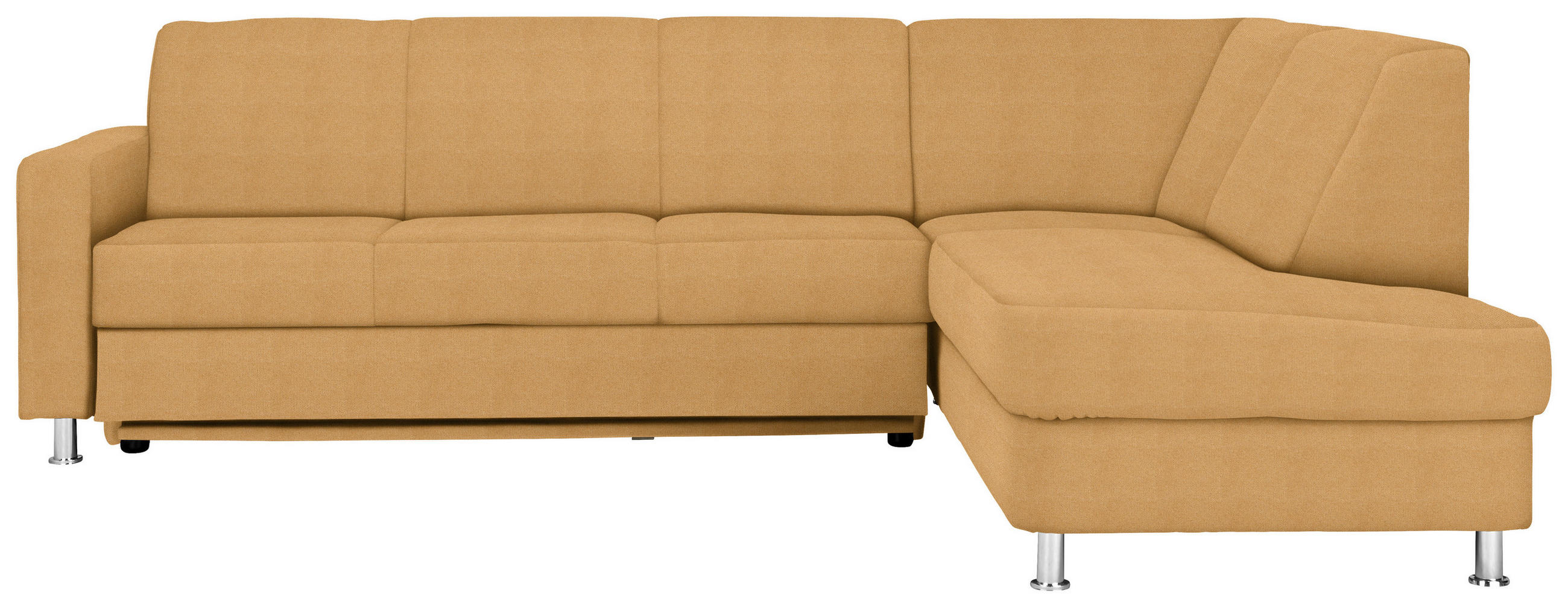ECKSOFA in Flachgewebe Gelb  - Chromfarben/Gelb, Design, Textil/Metall (256/198cm) - Xora