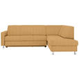 ECKSOFA in Flachgewebe Gelb  - Chromfarben/Gelb, Design, Textil/Metall (256/198cm) - Xora