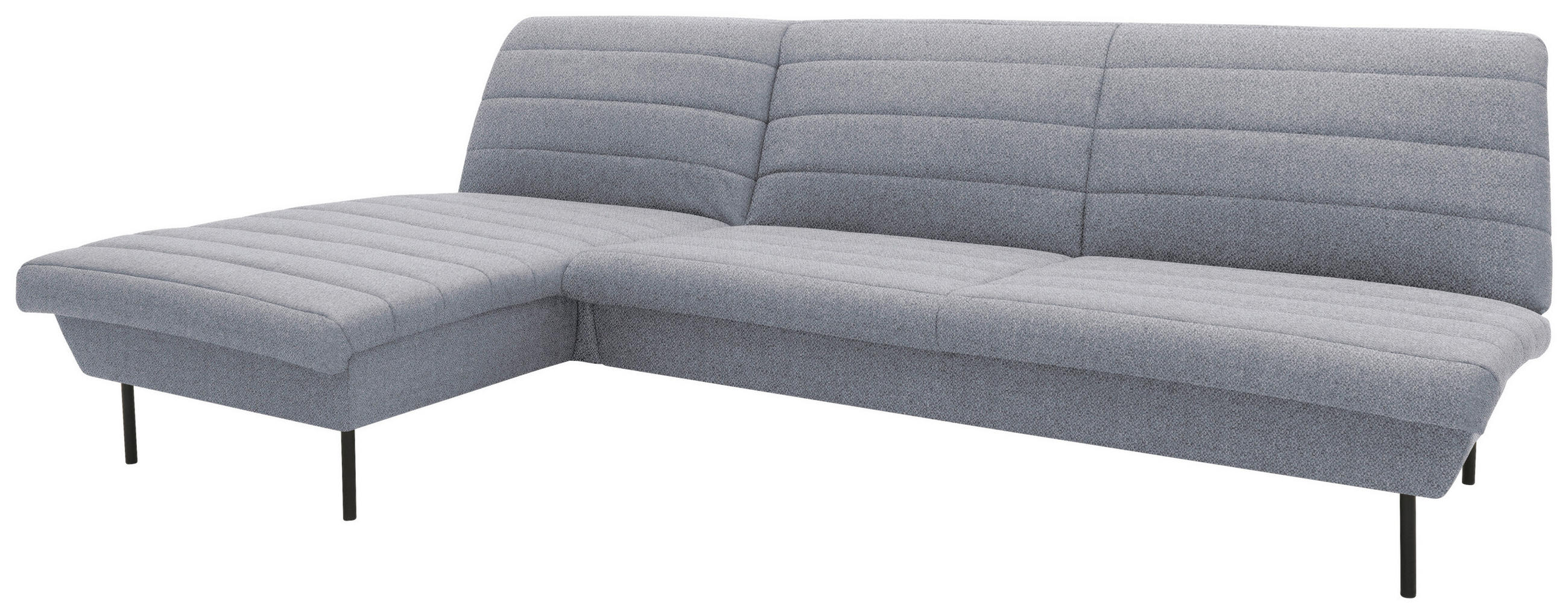 ECKSOFA Looks IX Grau, Hellblau Webstoff  - Schwarz/Grau, Design, Textil/Metall (168/274cm) - LOOKS by W.Joop