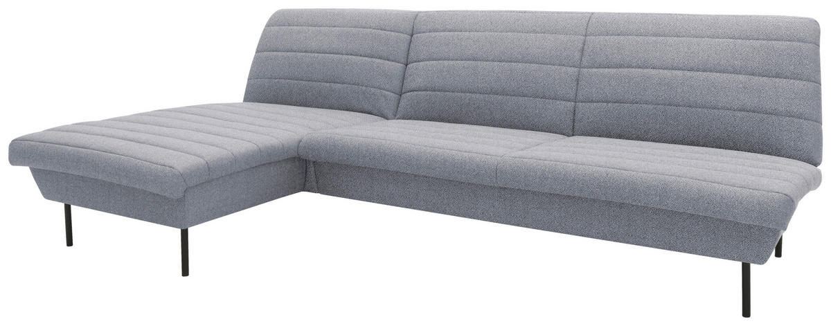 ECKSOFA Looks IX Grau, Hellblau Webstoff  - Schwarz/Grau, Design, Textil/Metall (168/274cm) - LOOKS by W.Joop