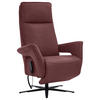 RELAXSESSEL in Leder Beere  - Beere/Schwarz, Design, Leder/Metall (83/123/87cm) - Valdera