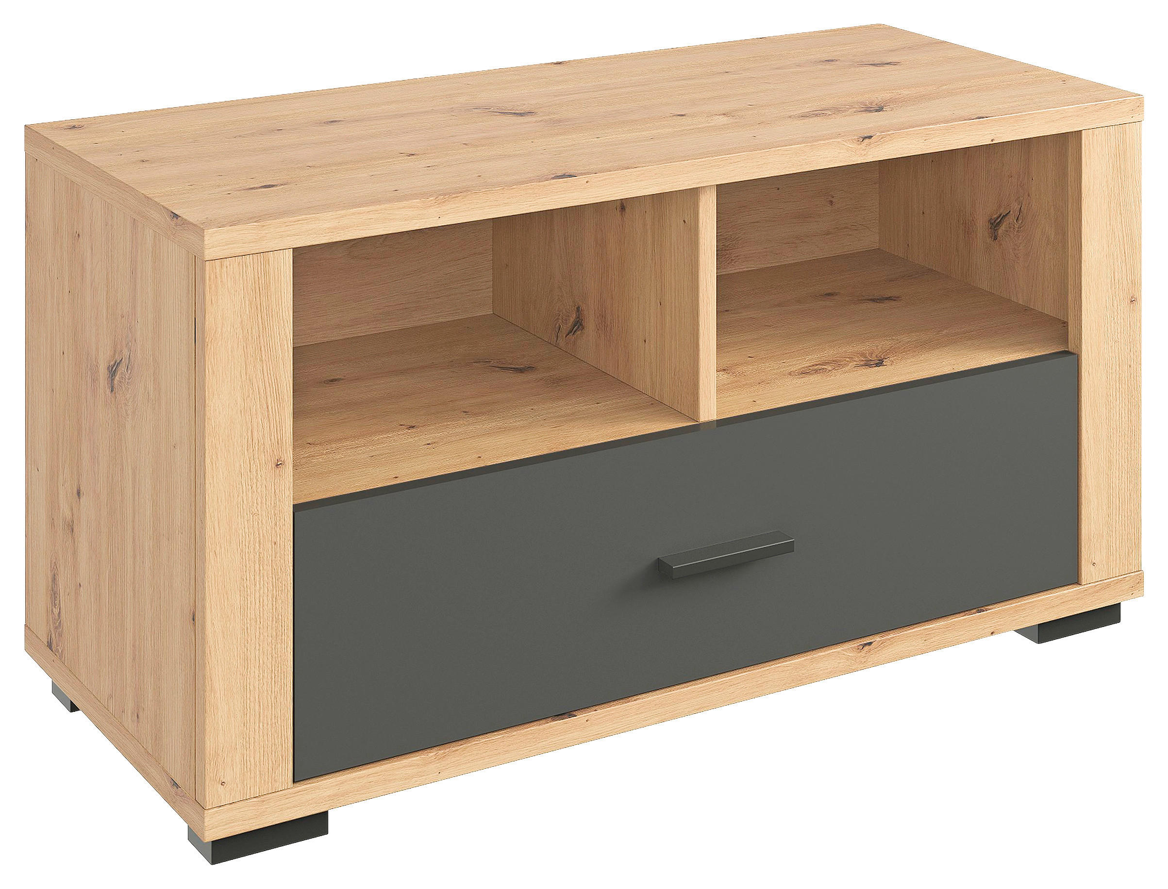Xora Garderobenbank Anthrazit, Eiche 85x45x38 cm