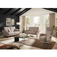 2-SITZER-SOFA Chenille Graubraun  - Graubraun/Schwarz, KONVENTIONELL, Textil/Metall (194/106/92cm) - Dieter Knoll